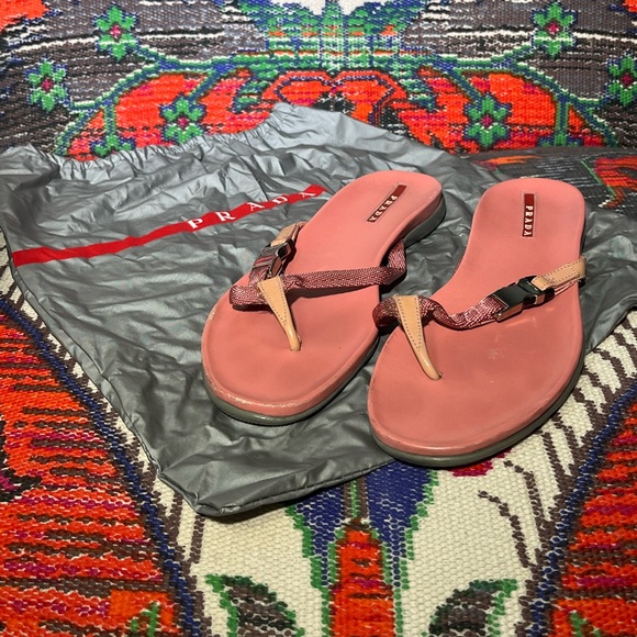 PRADA pink flip flops sandals 7.5 EUC - Picture 11 of 16